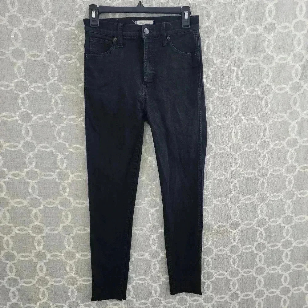 Madewell Women's 27" Black Skinny 10" High Rise Raw hem